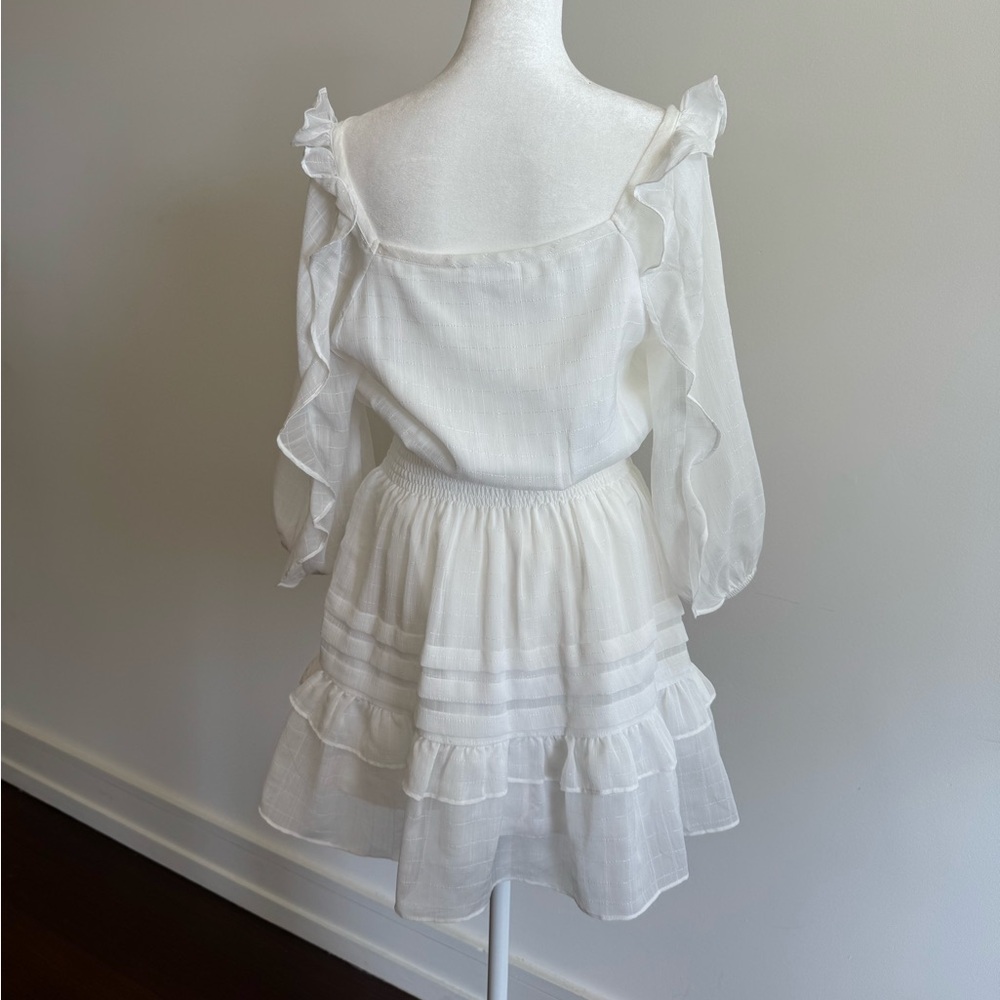 Storia White Off-Shoulder Ruffle Sleeve Sundress - Size Medium - Picture 10 of 15